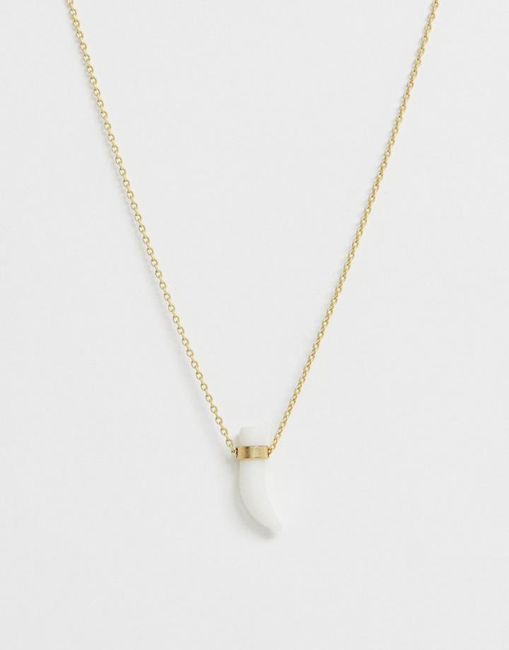 Vila Faux Tooth Necklace-gold