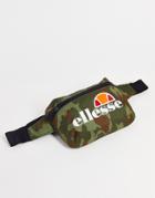 Ellesse Cross Body Bag With Logo In Camo-green