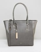 Dune Damazing Gray Pewter Structured Tote Bag - Gray