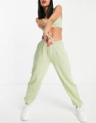 Night Addict Exposed Seam Oversized Matching Sweatpants-green
