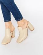 Truffle Collection Harp Heeled Mules - Beige