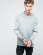 Only & Sons Crew Neck Sweat With Cut And Sew Raglan Sleeve In Oil Wash