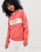 Fred Perry Logo Stripe Hoodie - Red