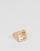 Asos Square Ring In Gold - Gold