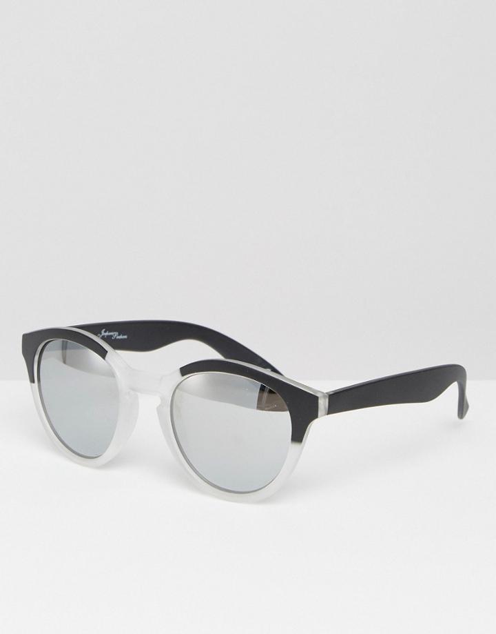 Jeepers Peepers Round Sunglasses In Black Frost - Black