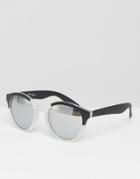 Jeepers Peepers Round Sunglasses In Black Frost - Black