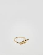Nylon Ring With Bar Detail - Gold