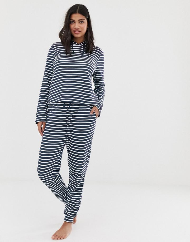 Asos Design Lounge Stripe Soft Touch Hoodie & Jogger Set-multi