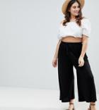 Asos Curve Cropped Drawstring Pants - Black