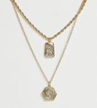 Reclaimed Vintage Inspired St Christopher Multirow Necklace - Gold