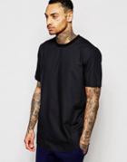 Asos Asos Boxy T-shirt In Black With Raw Edge Hem - Black