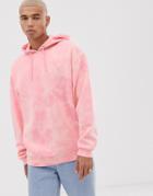 Asos Design Oversized Hoodie With Wash In Pastel Pink - Pink