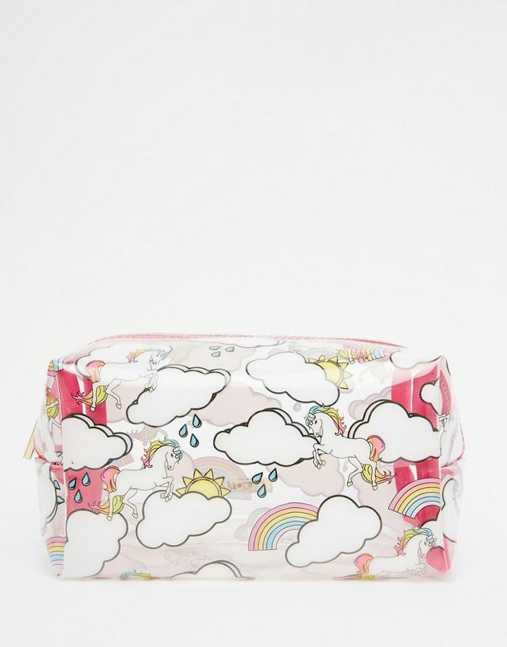 Skinnydip Asos Exclusive Unicorn & Rainbow Print Makeup Bag - Unicorn Rainbow