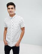 Brave Soul Star Print Shirt - White