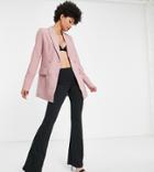 4th & Reckless Tall Double Breasted Suit Blazer In Mink-pink