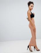 Missguided Slinky Maxi Skirt - Brown