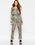 Wyldr Sophie Jumpsuit In Leopard Print - Multi