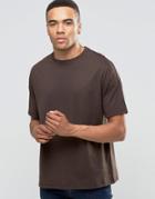 Asos Oversized T-shirt In Dark Brown - Black Coffee