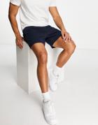 Asos Design Oversized Jersey Shorts In Shorter Length In Navy