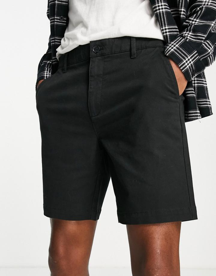 Topman Slim Chino Short In Black