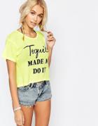 Wildfox Middie Tee - Neon Sign Yellow