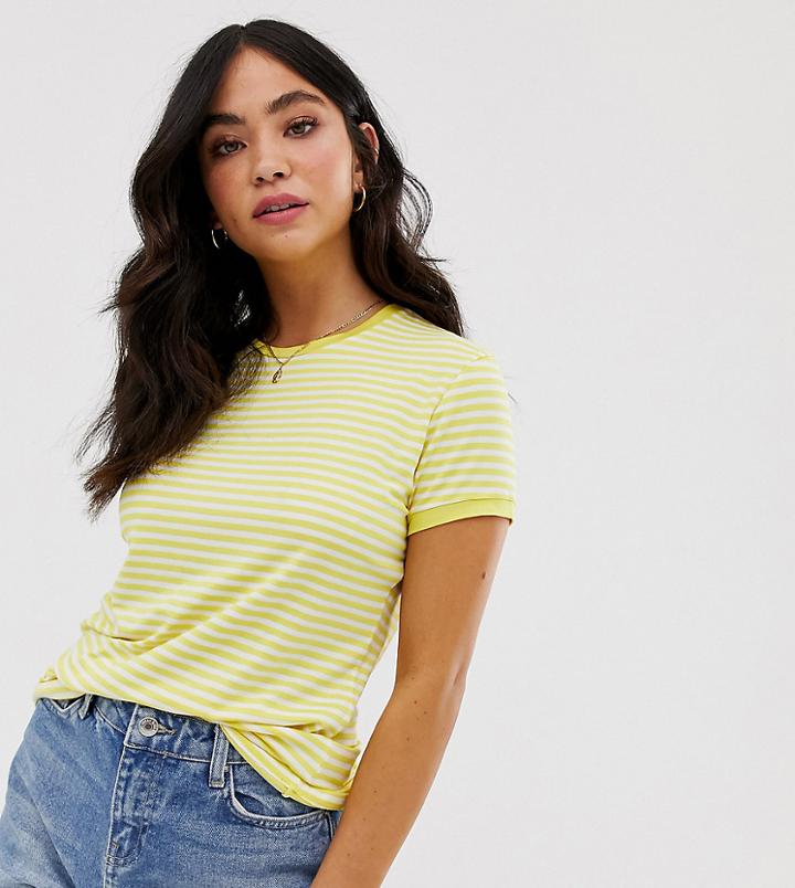 Urban Bliss Stripe Ringer Tee-yellow