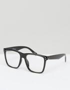 Jeepers Peepers Square Clear Lens Glasses In Black - Black