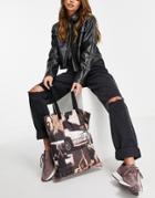 Asos Design Organic Cotton Tote Shopper Bag In Photographic Print-multi