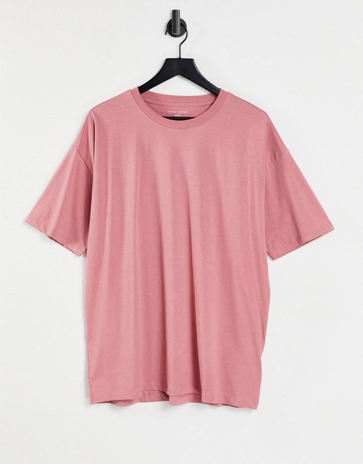 New Look Organic Cotton Oversized T-shirt In Pink