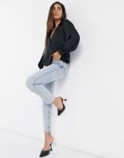 Asos Design Satin Wrap Tux Shirt In Black