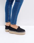 Asos Joven Chunky Woven Espadrilles - Black