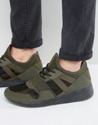 Asos Sneakers In Khaki With Camo And Mesh - Green