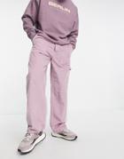 Asos Design Wide Fit Pants In Lilac-purple