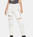 Topshop Tall Ripped Mom Jeans In Super Bleach Wash-blues