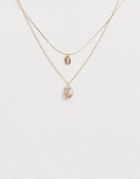 Aldo Cithralith Embellished Shell Layering Necklace-gold