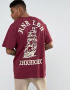 Hnr Ldn Oversized Ship Back Print T-shirt - Red