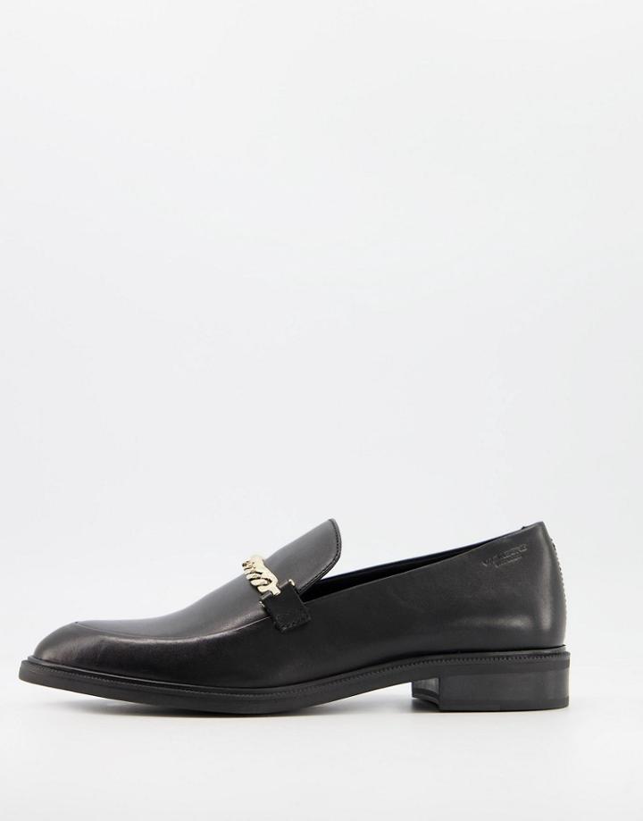 Vagabond Frances Loafers With Chain Detail In Black