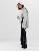Asos White Side Split Hoodie - Gray