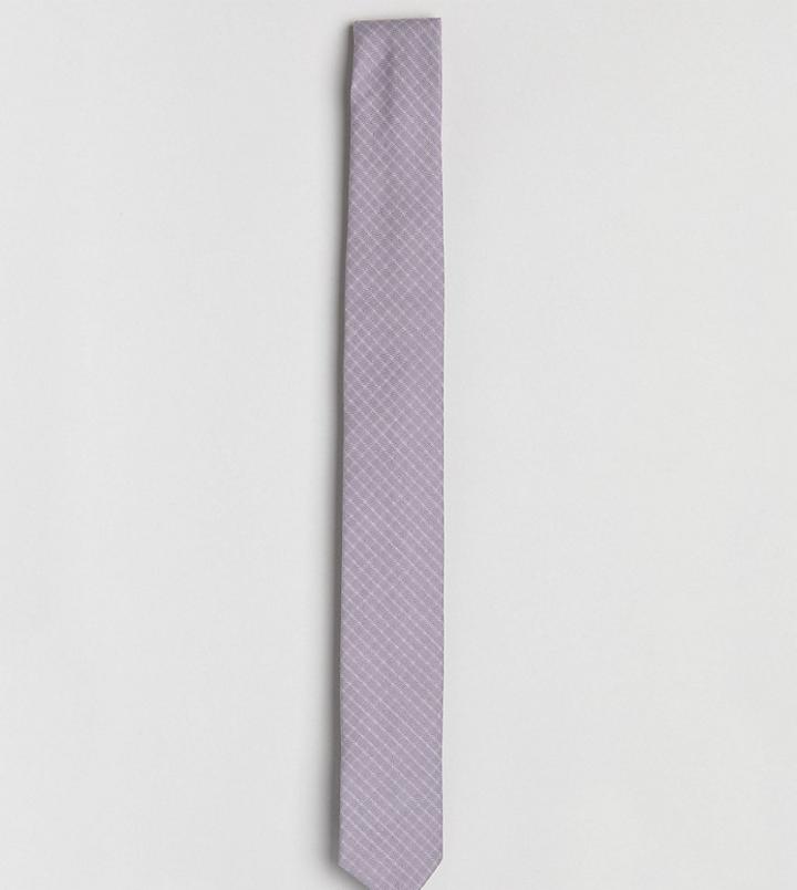 Noak Tie In Mini Grid Check - Gray