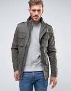 Only & Sons Military Jacket With Badges - Green