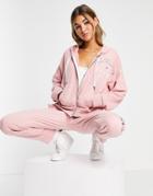 Tommy Jeans Boxy Zip Through Hoodie In Pink - Part Of A Set