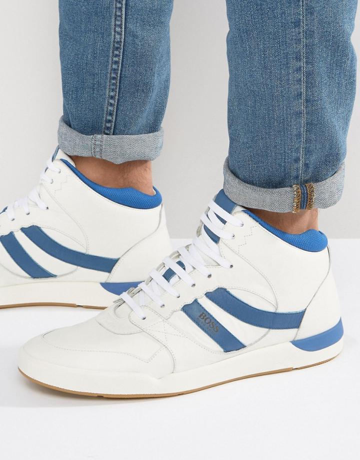 Boss Orange By Hugo Boss Stillness High Top Sneakers - White