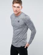 11 Degrees Long Sleeve T-shirt With Fleck - Gray