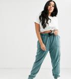 Asos Design Curve Basic Jogger With Tie In Acid Wash