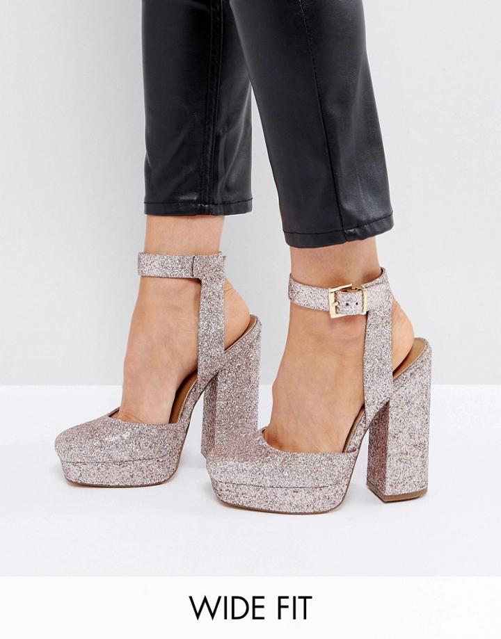Asos Pinata Wide Fit Platforms - Pink