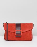 Asos Design Suede 90s Shoulder Bag - Red