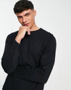 Selected Homme Long Sleeve T-shirt In Black