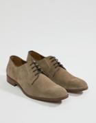 Dune Lace Up Suede Shoes In Beige Suede - Beige