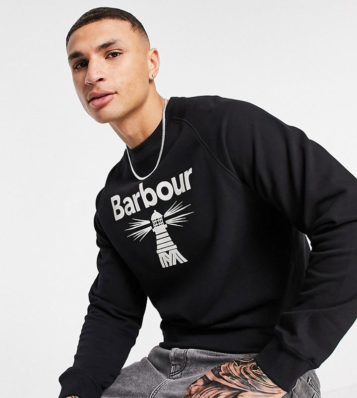 Barbour Beacon Large Logo Sweatshirt In Black Exclusive At Asos