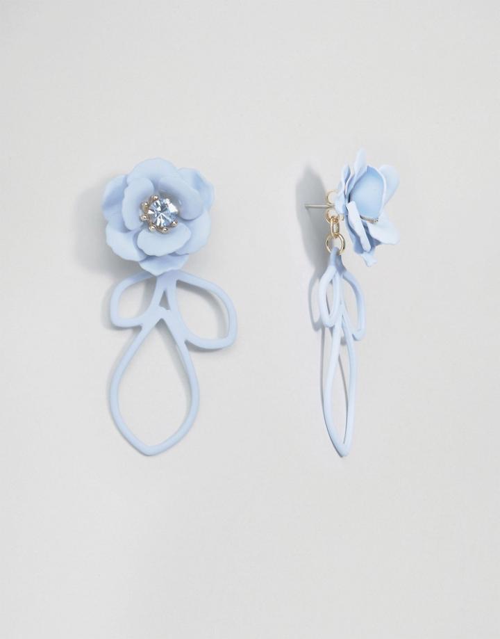 Limited Edition Occasion Pastel Flower Swing Earrings - Blue